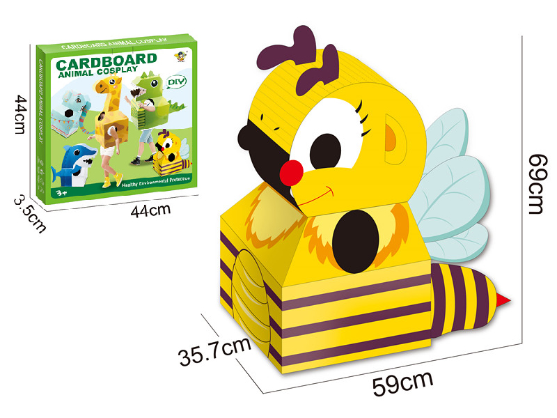 Wearable Cardboard Bee Cosplay