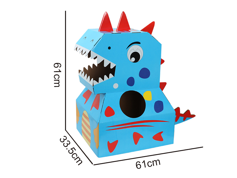 Wearable Cardboard Dinosaur Cosplay(Blue)