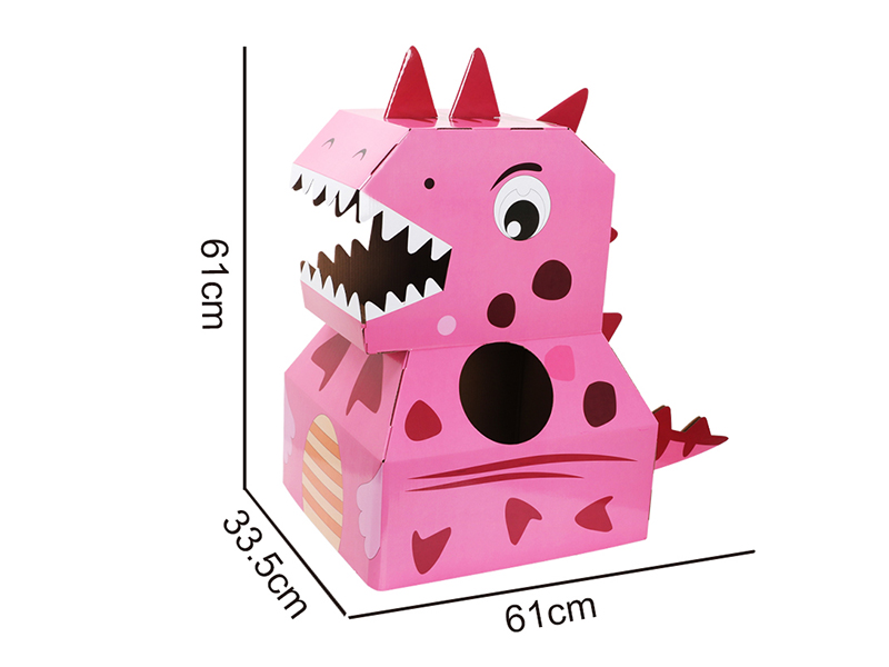 Wearable Cardboard Dinosaur Cosplay(Pink)