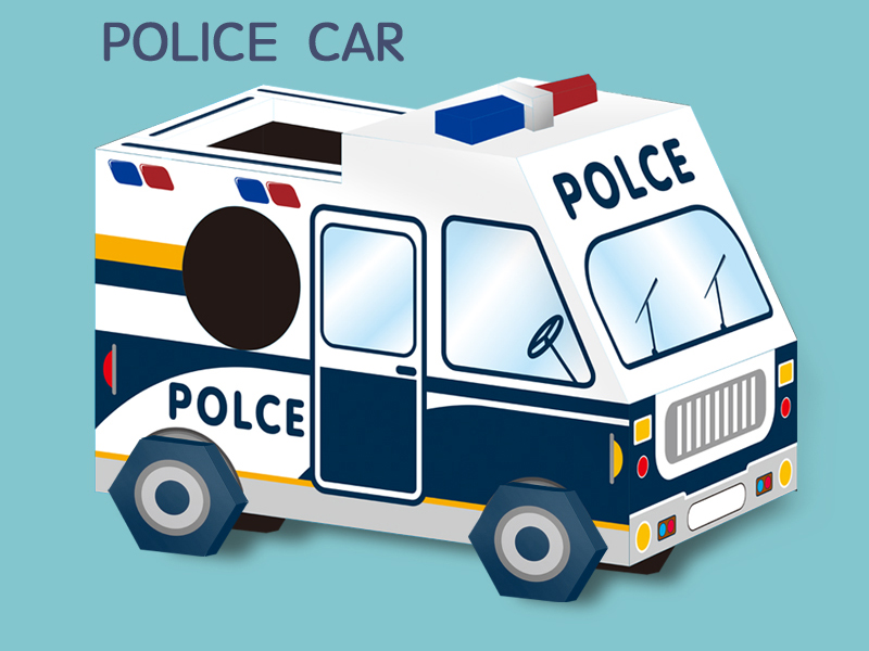 Wearable Cardboard Police Car Cosplay