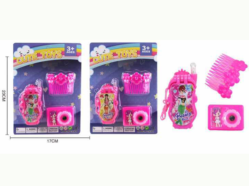 Fashion Girl Mobile Phone + Camera + Comb