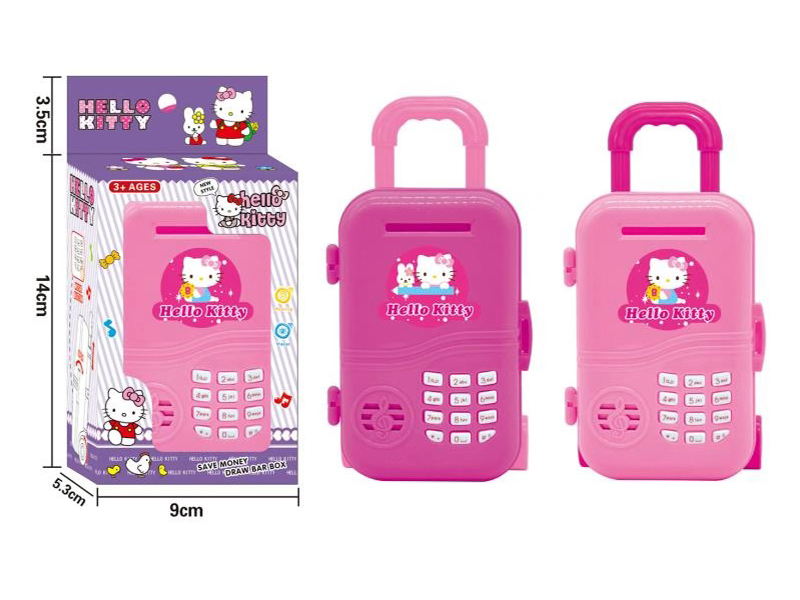 Hello Kitty Luggage Piggy Bank With Music,Voice Function