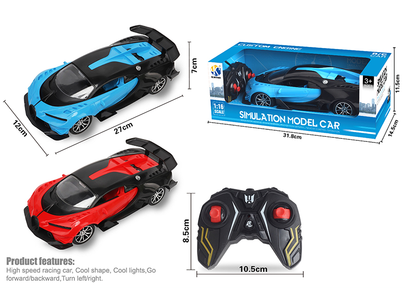 1:16 Bugatti 4-Channel Remote Control Car With Headlight