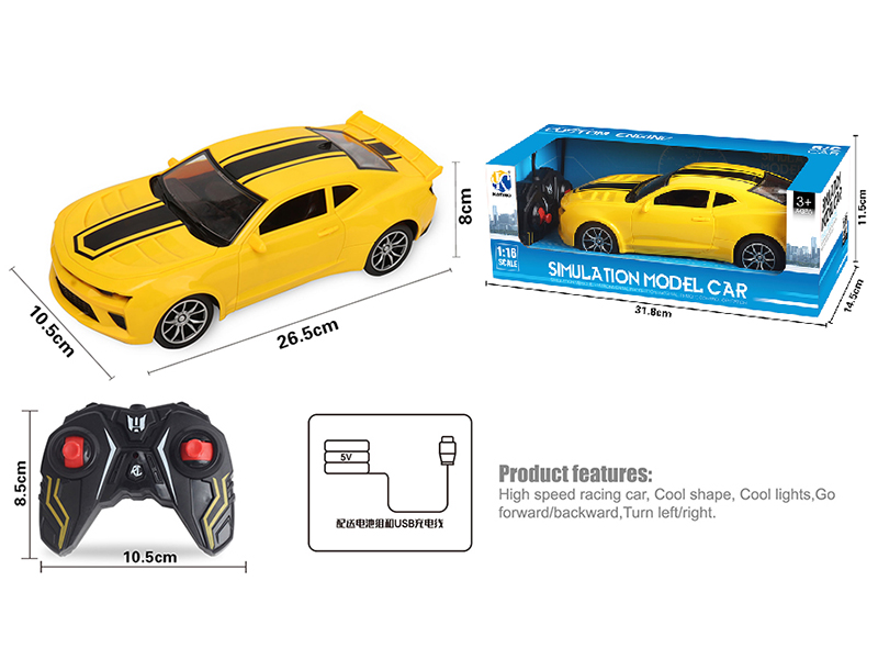 1:16 Bumblebee 4-Channel Remote Control Car With Headlight