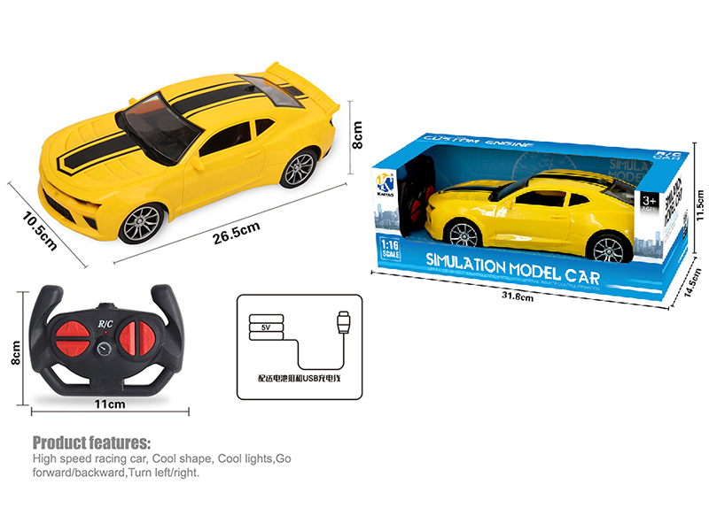 1:16 Bumblebee 4-Channel Remote Control Car With Headlight