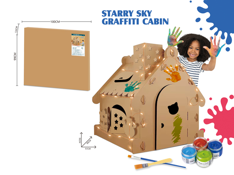 Starry Sky Graffiti House With Light And Paint