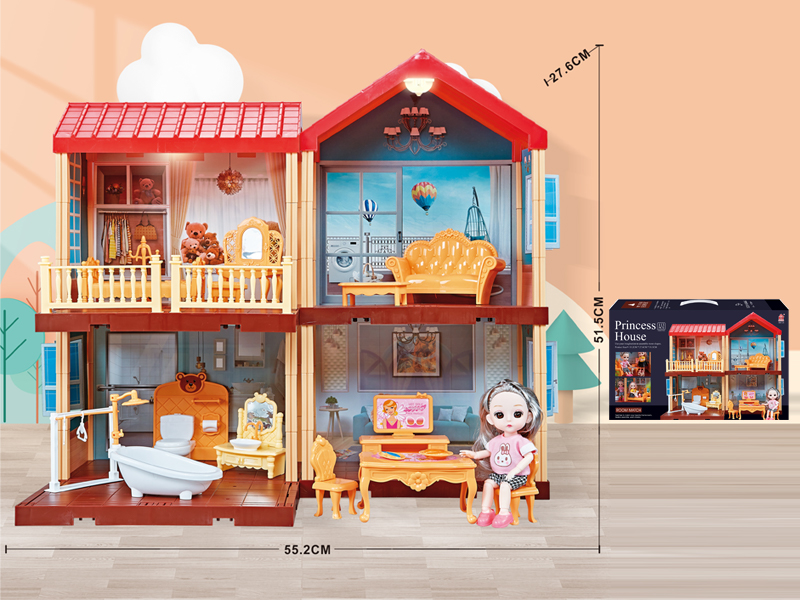 Self Decorated Villa With Light + 6 Inch Doll