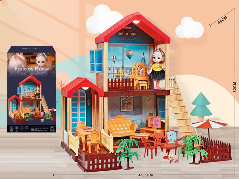 Self Decorated Villa With Light + 6 Inch Doll