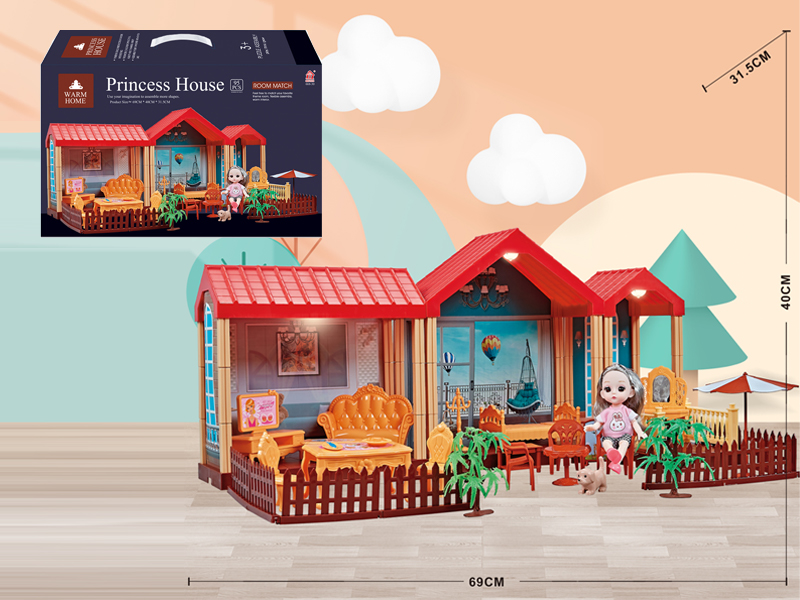 Self Decorated Villa With Light + 6 Inch Doll