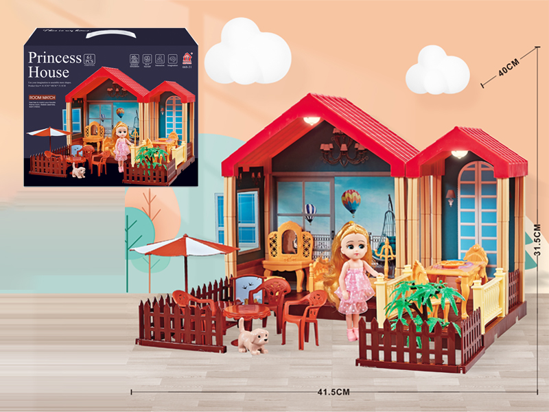 Self Decorated Villa With Light + 5 Inch Doll