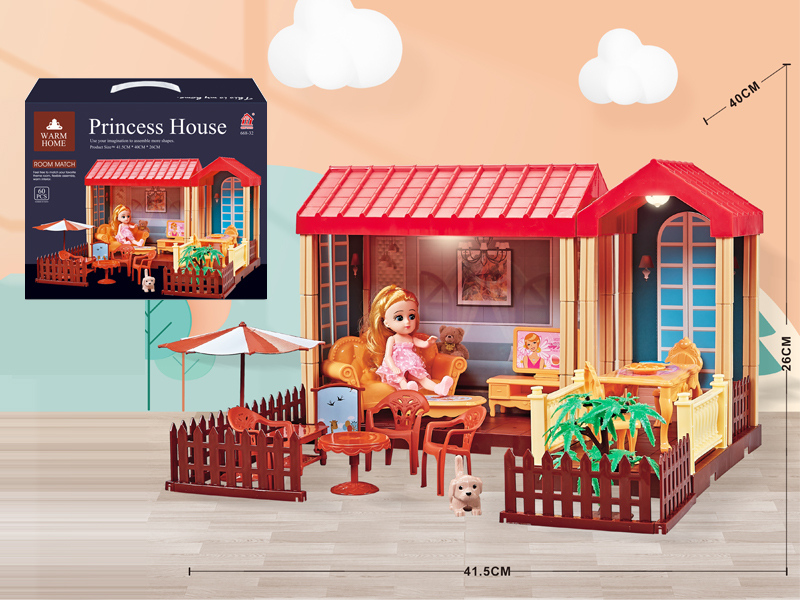 Self Decorated Villa With Light + 5 Inch Doll