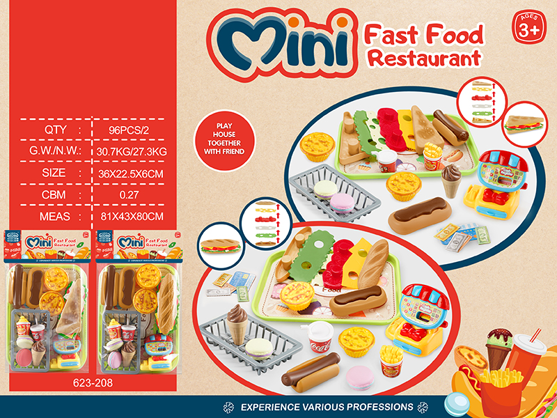 Mini Cash Register Fast Food Set