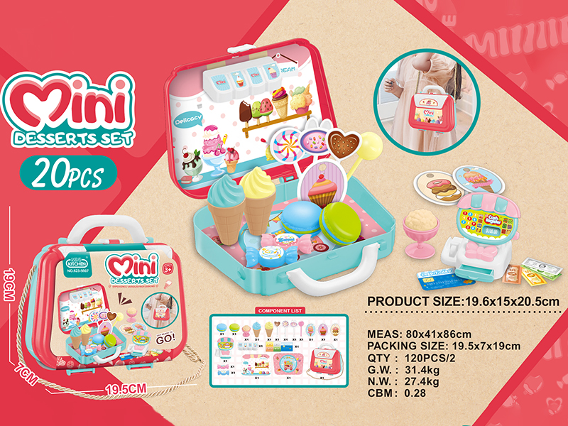 Shoulder Bag Mini Desserts Supermarket Set 20pcs