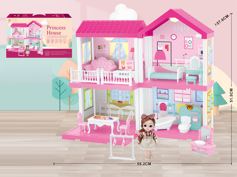 Self Decorated Villa With Light+6 Inch Doll