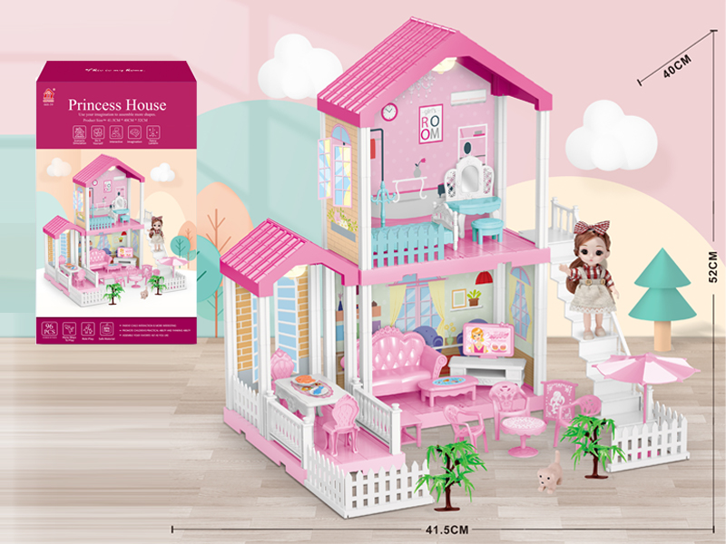 Self Decorated Villa With Light+6 Inch Doll