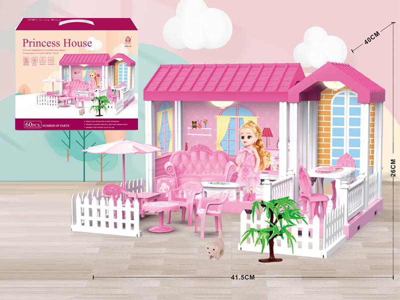 Self Decorated Villa With Light+5 Inch Doll