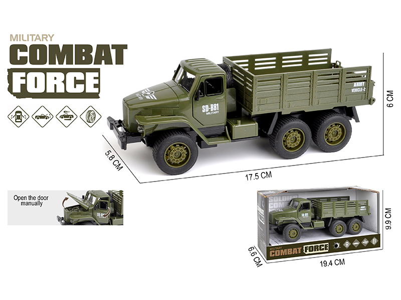 Simulation Pull Back Small Truck Three Door Toy Car
