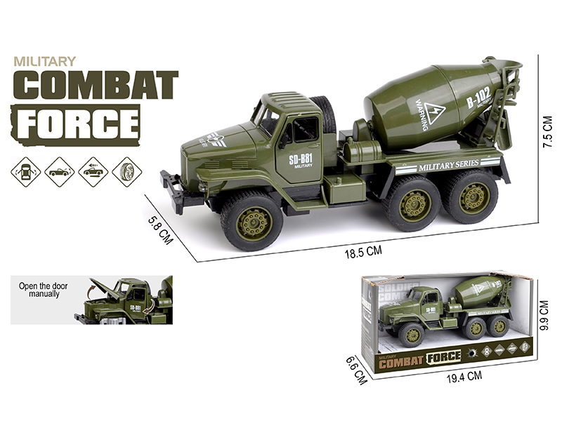 Simulation Pull Back Small Truck Three Door Toy Car