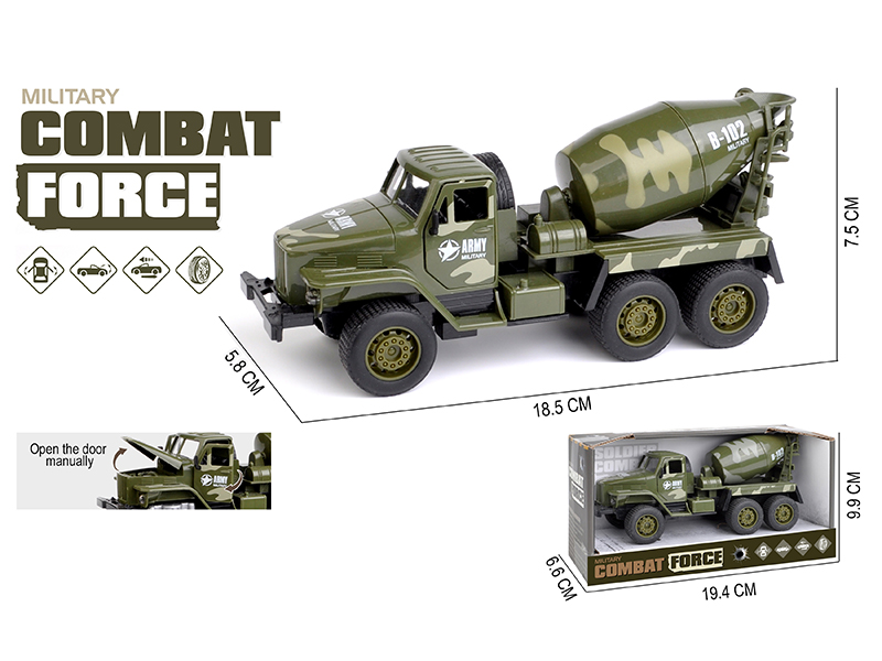 Simulation Pull Back Camouflage Small Truck Three Door Toy Car
