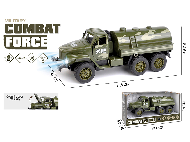 Simulation Pull Camouflage Small Truck Three Door Car With Sound And Light