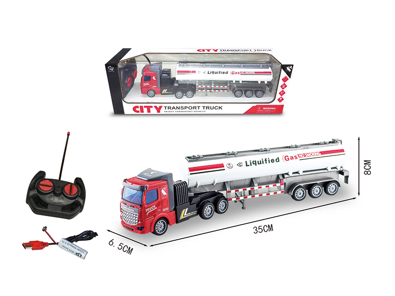 1:48 4-Channel Remote Control Oil Tank Truck With Light