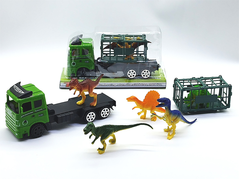 Friction Tractor Mounted Cage Dinosaur