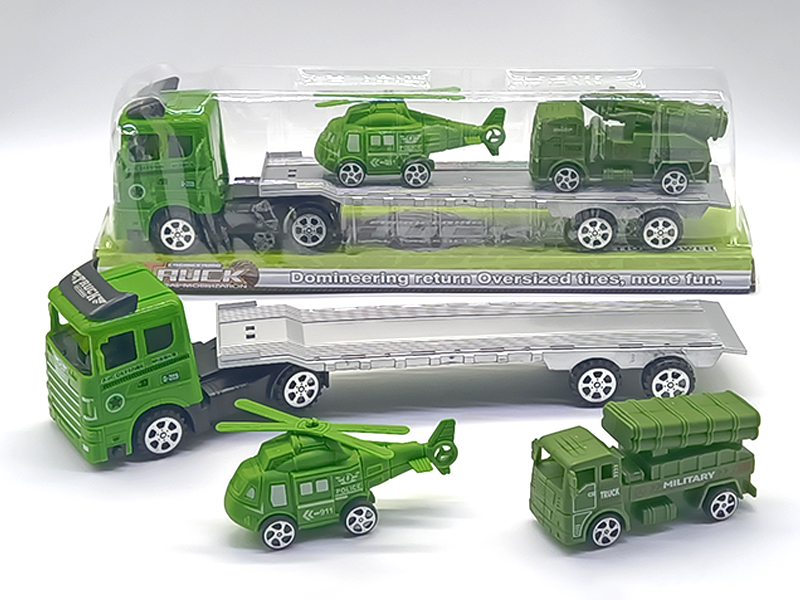 Friction Military Tractor Mounted Pull Back Aircraft+Military Car