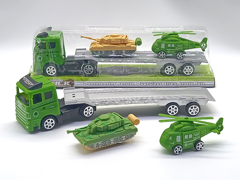 Friction Military Tractor Mounted Pull Back Aircraft+Tank