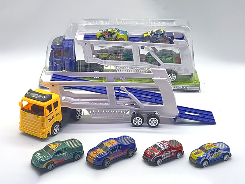 Friction Tractor Mounted Pull Back Metal Pickup Truck