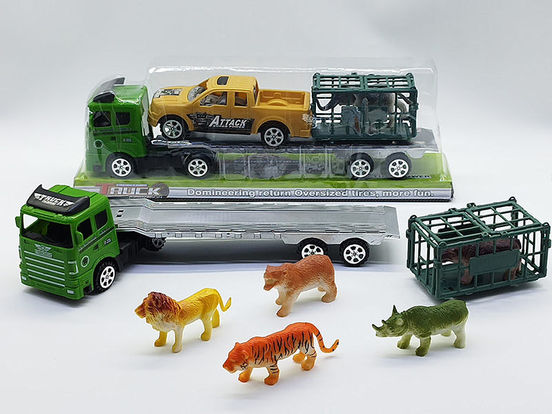 Friction Tractor Mounted Cage Animal Slide Pickup