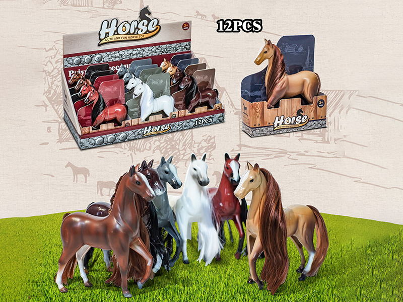 12PCS Spray-Painted Simulated Horses