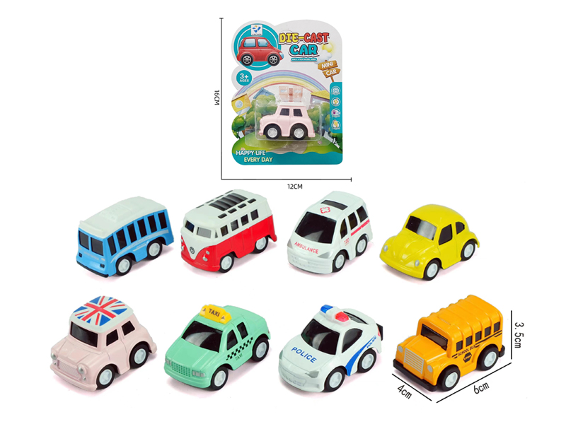 Cartoon Pull Back Alloy Bus
