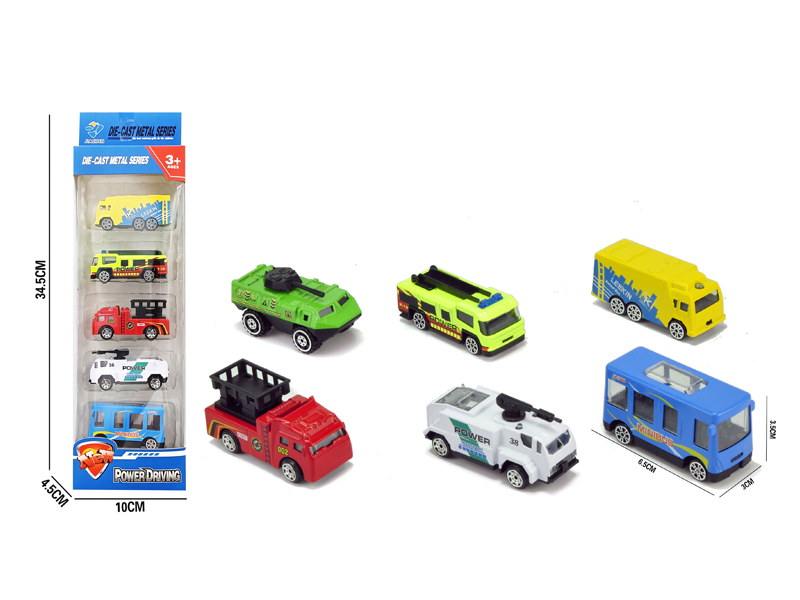 5Pcs 1:64 Slide Alloy City Series