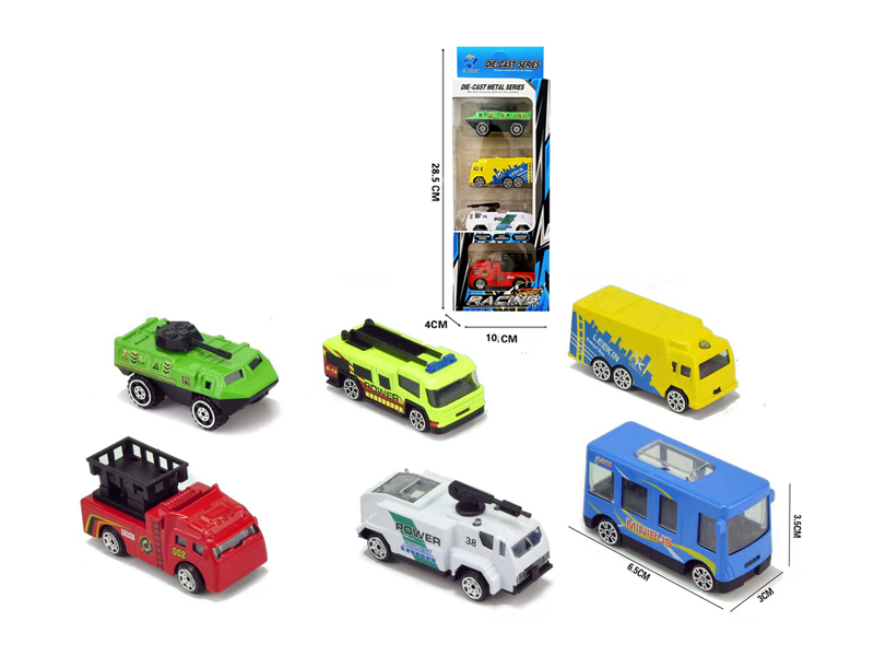 4Pcs 1:64 Slide Alloy City Series