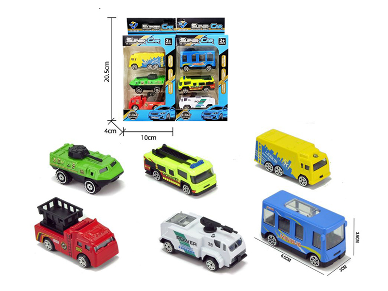 3Pcs 1:64 Slide Alloy City Series