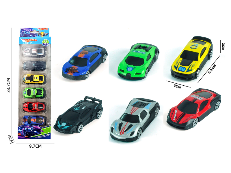 6Pcs 1:64 Slide Alloy Small Sports Car