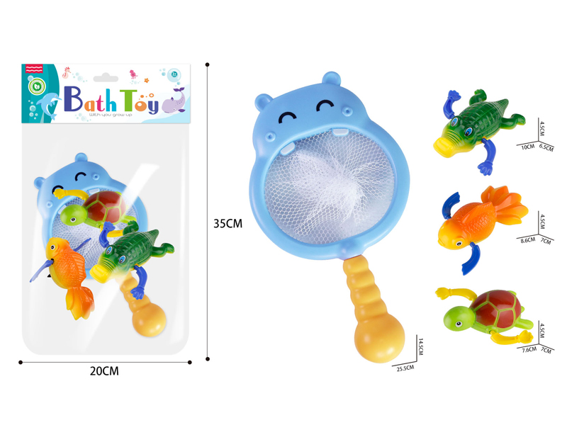 4PCS Bathroom Water Hippo Fish Set