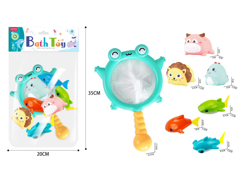 7PCS Bathroom Frog Fish Set