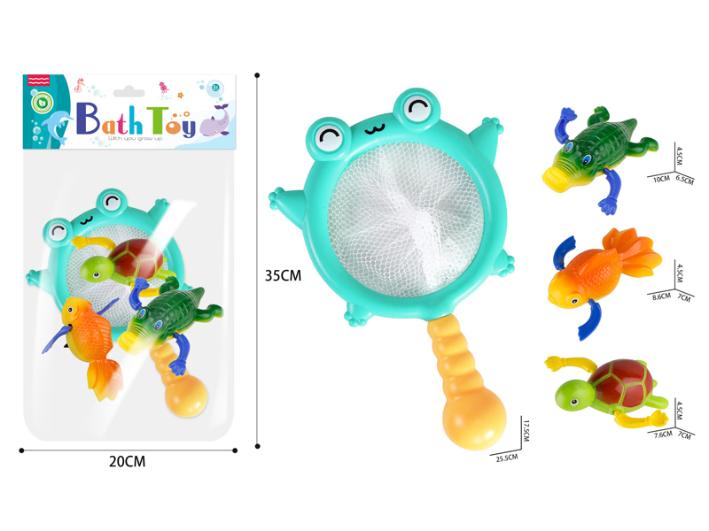 4PCS Bathroom Frog Fish Set