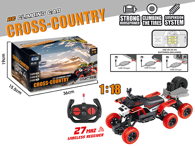 1:18 Remote Control Six-Wheel Beach Motorcycle Climbing Car