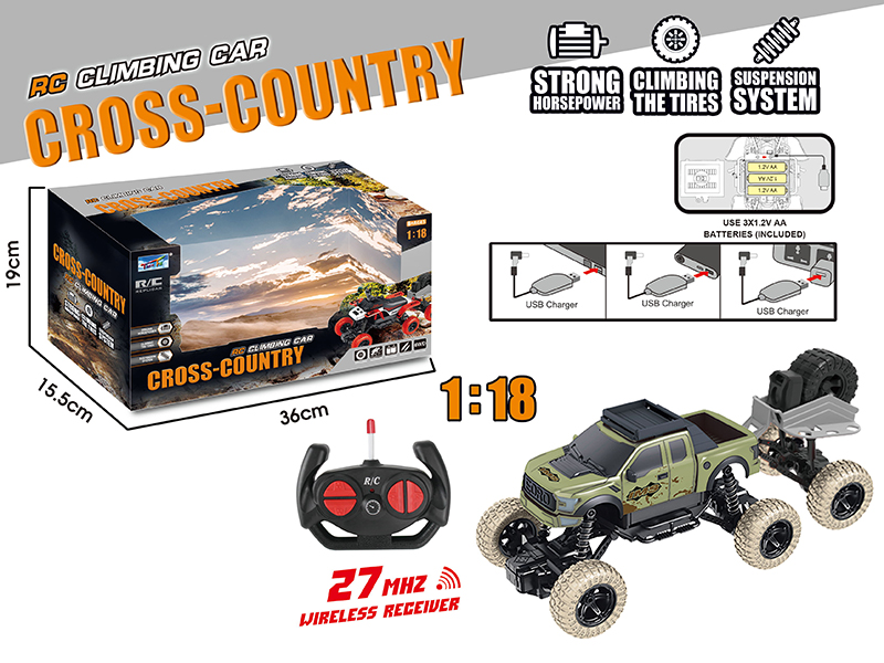 1:18 Remote Control Six-Wheel Pickup Climbing Car