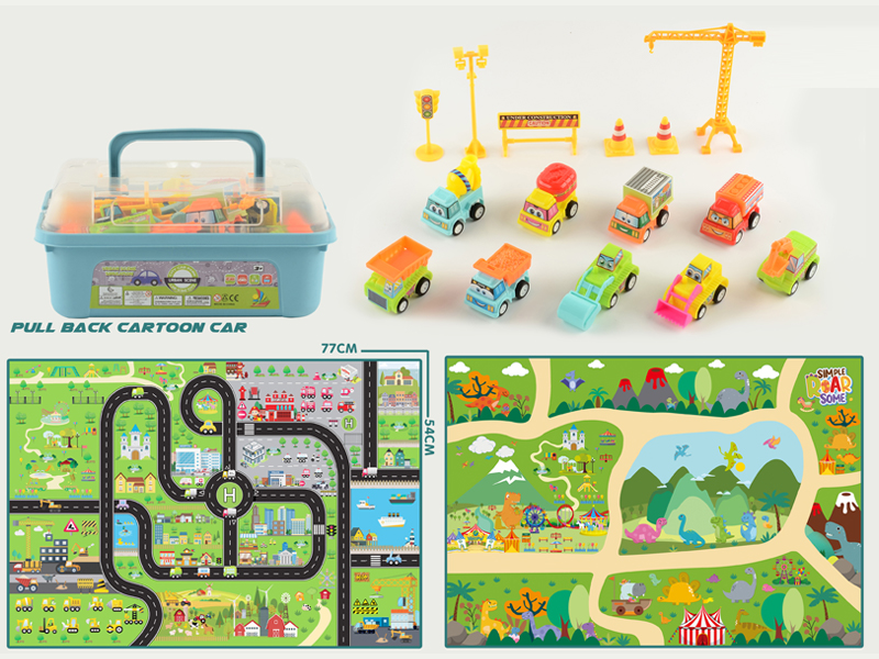 Pull Back Construction Vehicle Scene Toy