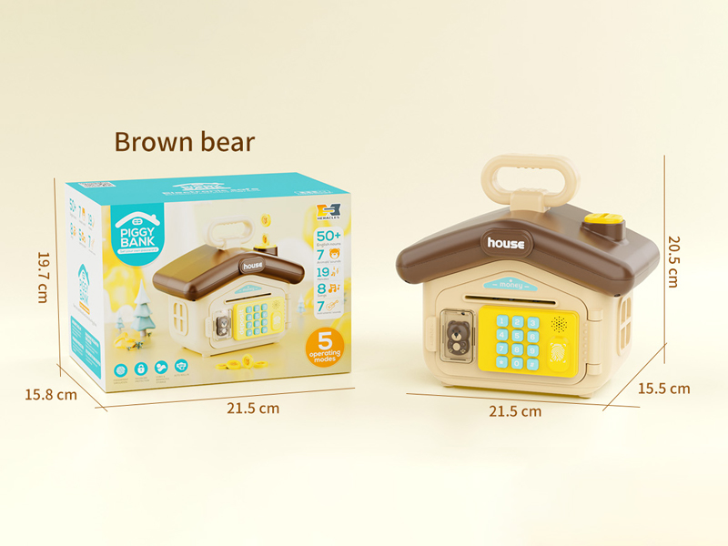 Electronic Piggy Bank With Sound And Light - Little Bear Type