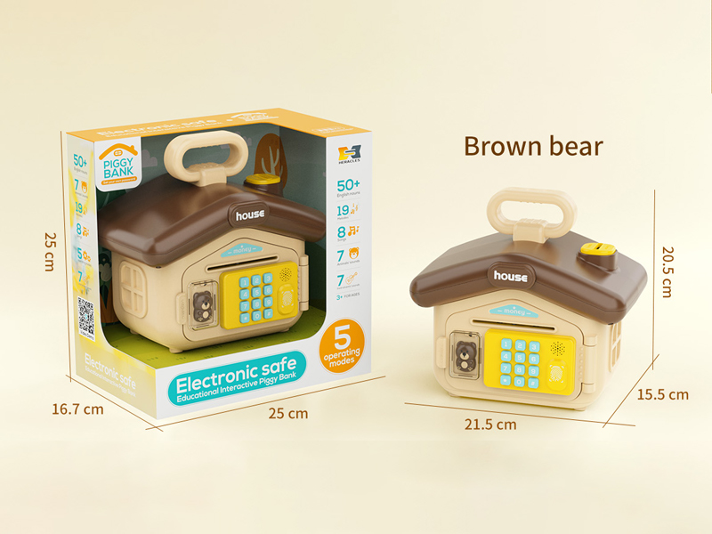 Electronic Piggy Bank With Sound And Light - Little Bear Type