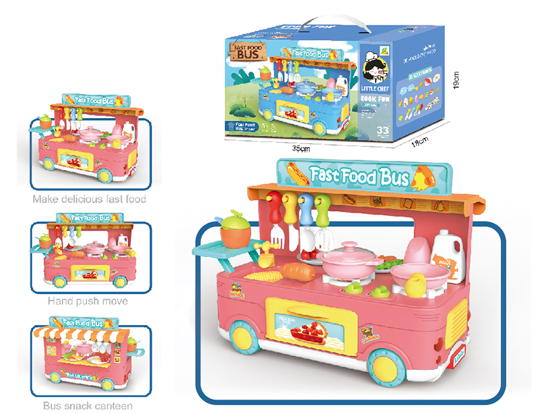Fast Food Bus Kitchen Set With Light And Sound