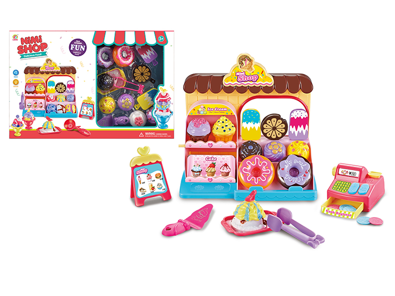 Cartoon Dessert Counter With Light And Music + Cash Register, Ice Cream,Doughnuts