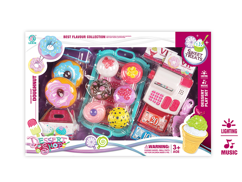 Cash Register With Light And Music + Doughnuts,Cakes