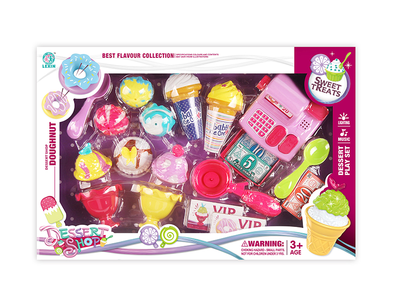 Cash Register With Light And Music + Stackable Ice Cream