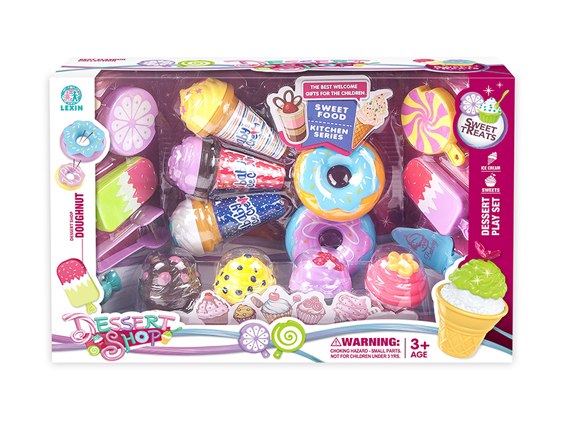 Cake,Ice Cream,Lollipop,Doughnut Set