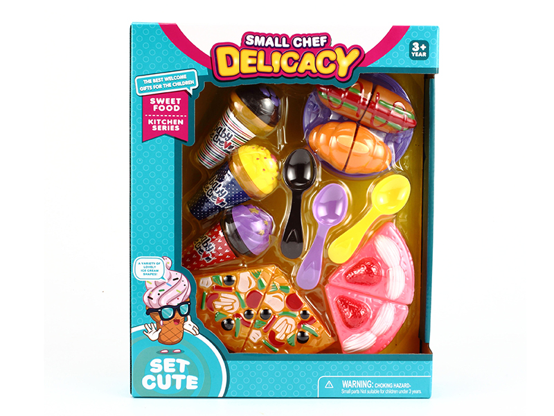 Pizza,Cake, Ice Cream,Cuttable Bread Set